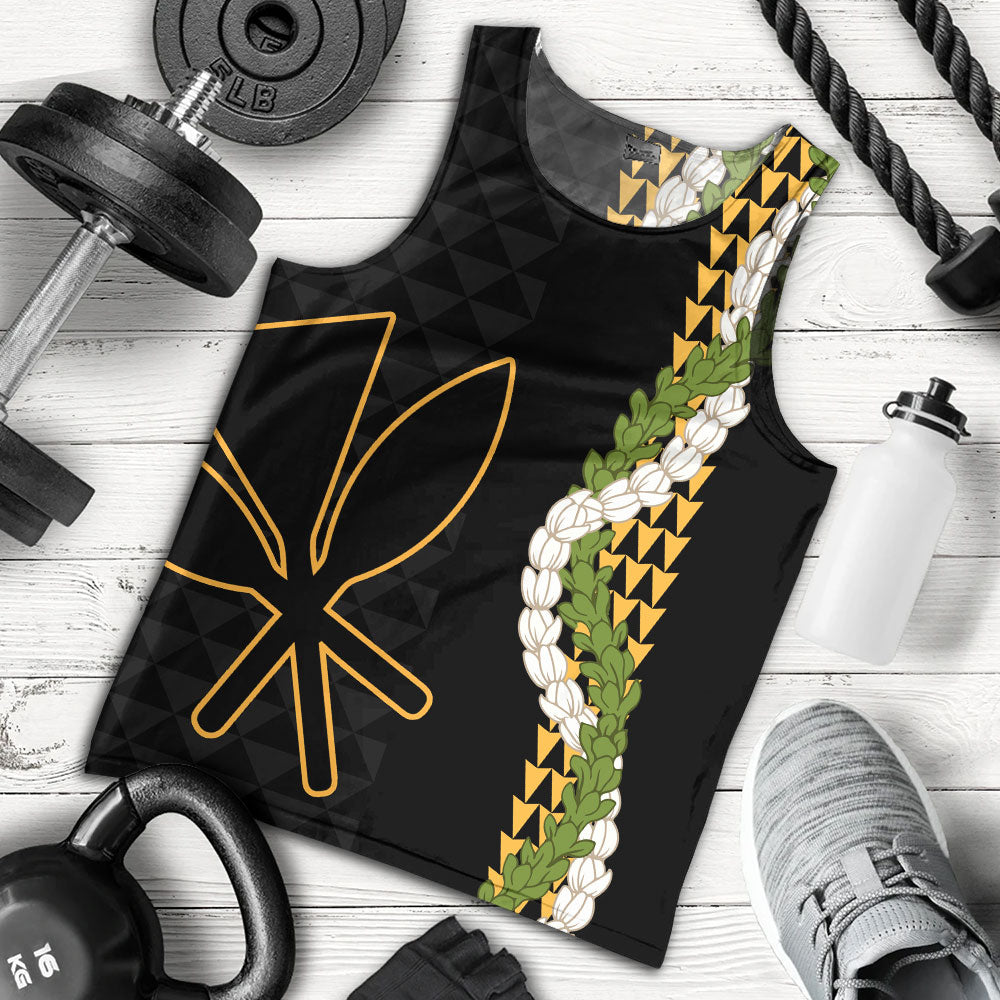 Hawaii Tank Top Kanaka Maoli Puakenikeni Maile Flower Lei
