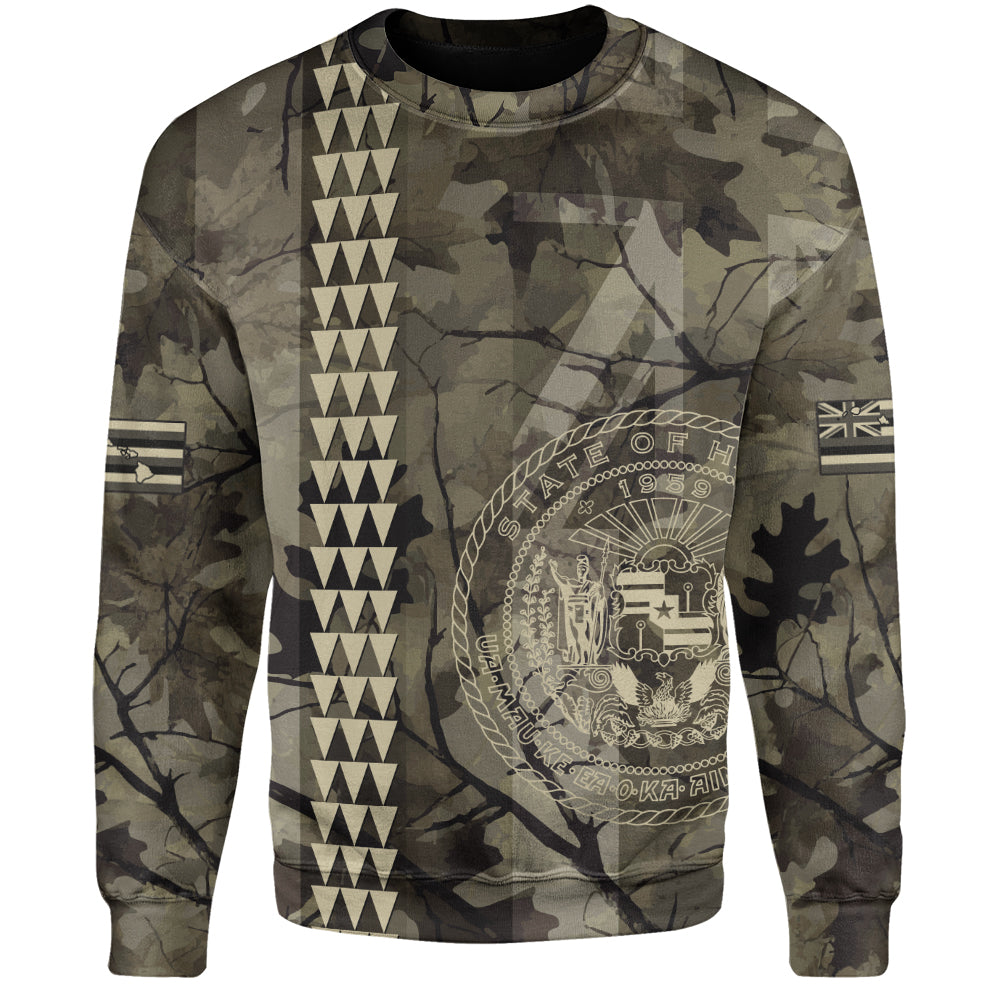 Hawaii Sweatshirt Tribal Kakau Camouflage Green