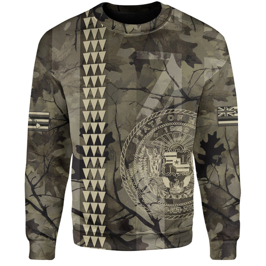 Hawaii Sweatshirt Tribal Kakau Camouflage Green