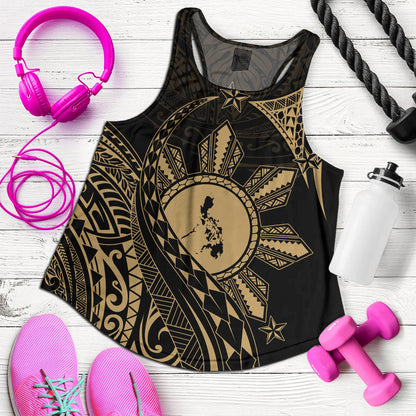 Philippines Filipinos Women Tank Filipino Polynesia Star With Tribal Design