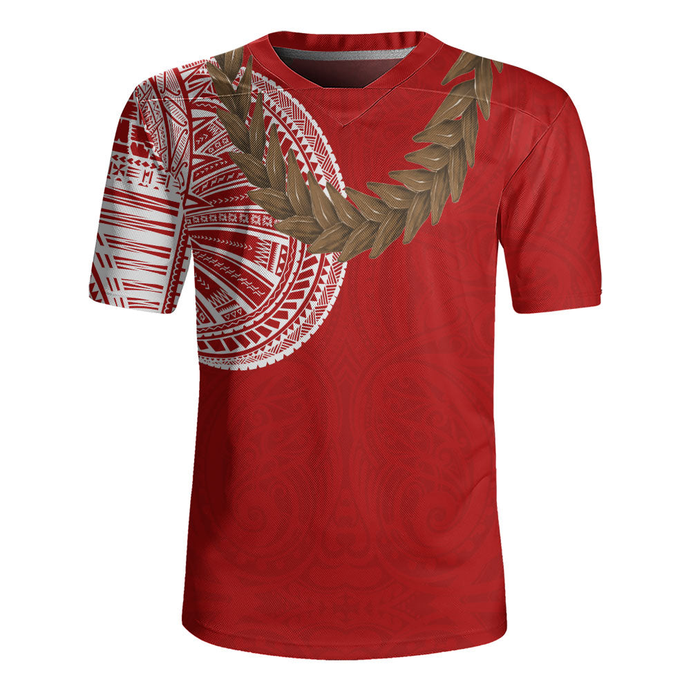 Samoa Rugby Jersey Tattoo Roman Reigns With Ula Fala Style Brown
