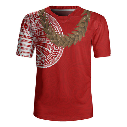 Samoa Rugby Jersey Tattoo Roman Reigns With Ula Fala Style Brown