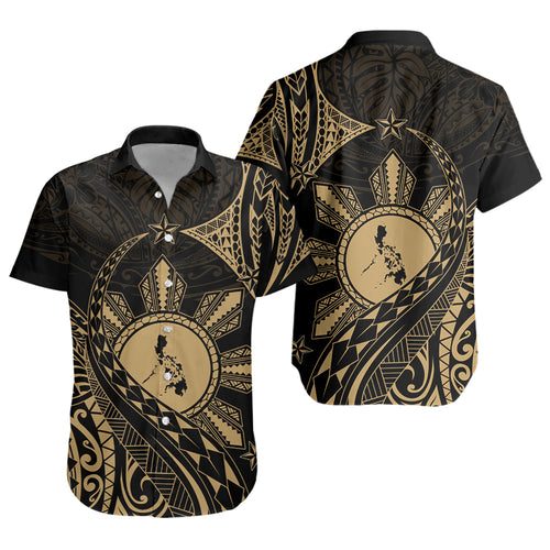 Philippines Filipinos Short Sleeve Shirt Filipino Polynesia Star With Tribal Design