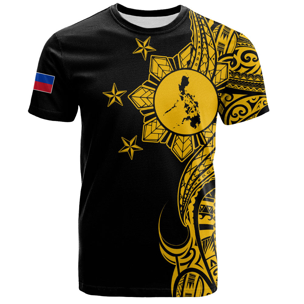 Philippines Filipinos T-Shirt Flag Sun Map Tribal Fusion Style