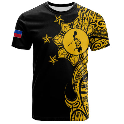 Philippines Filipinos T-Shirt Flag Sun Map Tribal Fusion Style