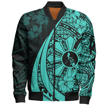 Philippines Filipinos Bomber Jacket Custom National Sampaguita Flower Symbols Style