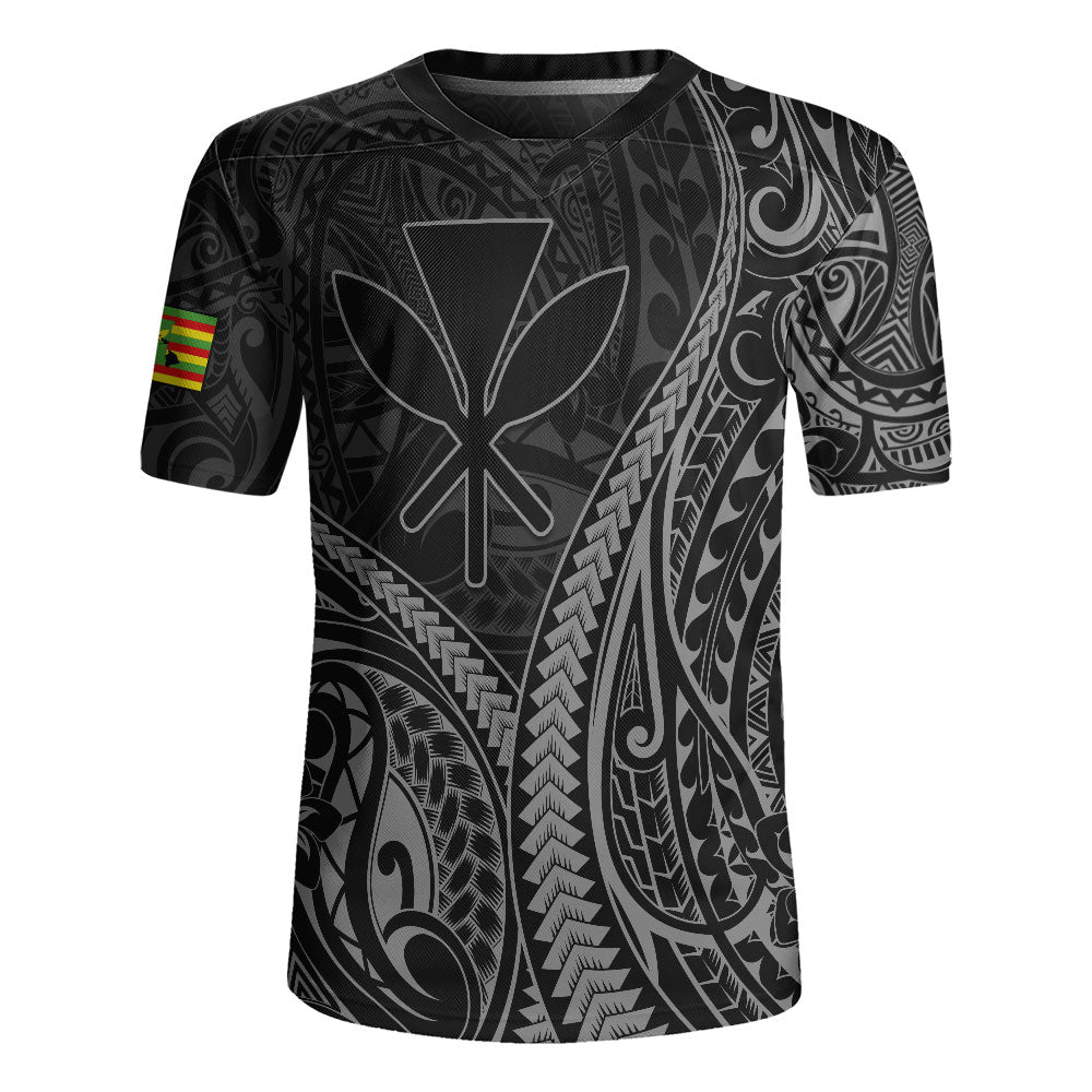 Hawaii Rugby Jersey Polynesian Tribal Tattoo Island Spirit Style