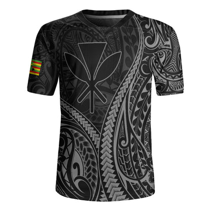 Hawaii Rugby Jersey Polynesian Tribal Tattoo Island Spirit Style