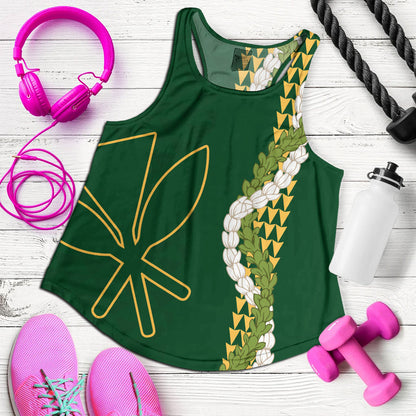 Hawaii Women Tank Kanaka Maoli Puakenikeni Maile Flower Lei