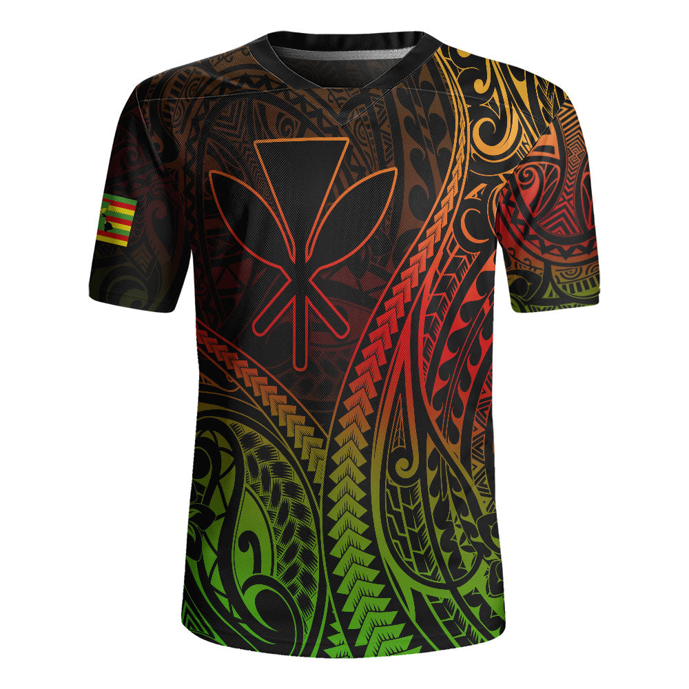 Hawaii Rugby Jersey Polynesian Tribal Tattoo Island Spirit Style