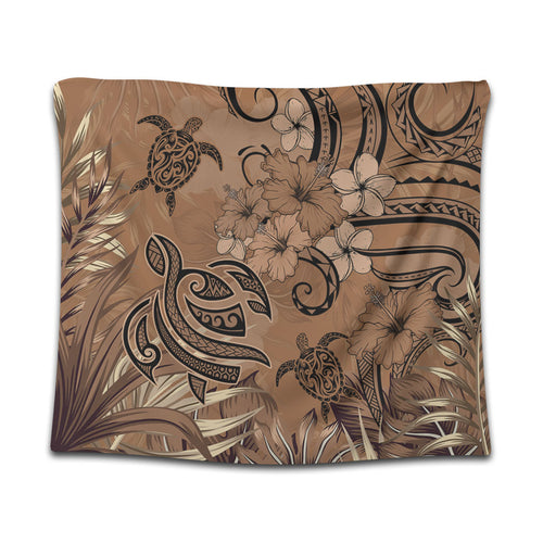 Hawaii Tapestry Polynesian Turtle Tattoo Tropical Elements