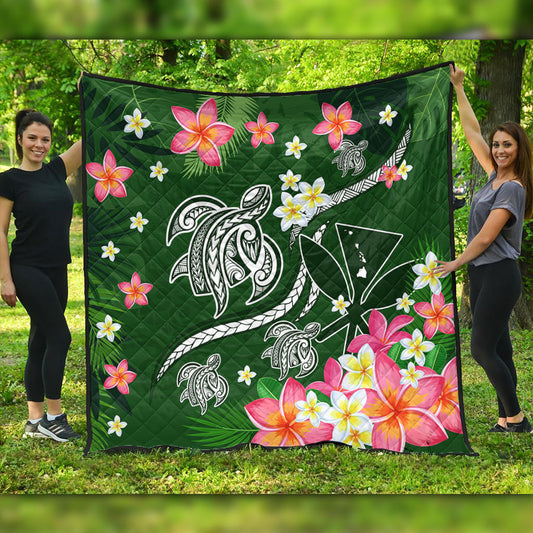Hawaii Premium Quilt Aloha Island Turtle Plumeria Flower Tropical Fabric