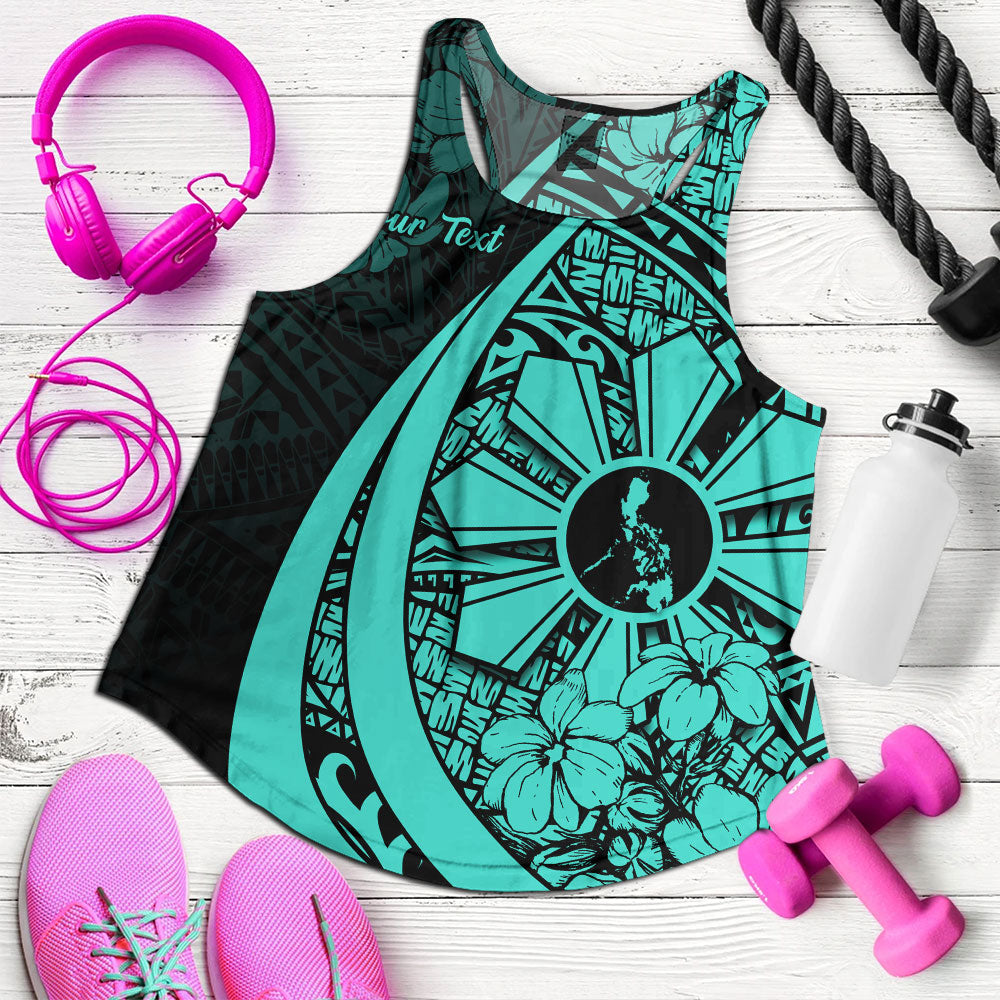 Philippines Filipinos Women Tank Custom National Sampaguita Flower Symbols Style