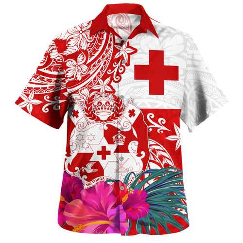 Tonga Hawaiian Shirt Flag Tribal Tropical Style