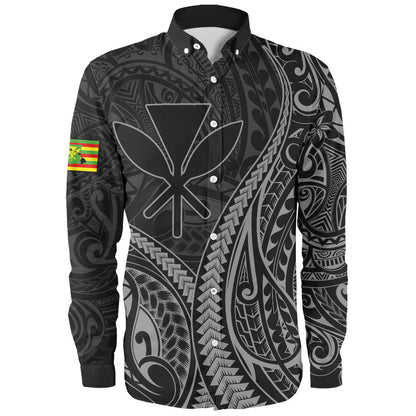 Hawaii Long Sleeve Shirt Polynesian Tribal Tattoo Island Spirit Style