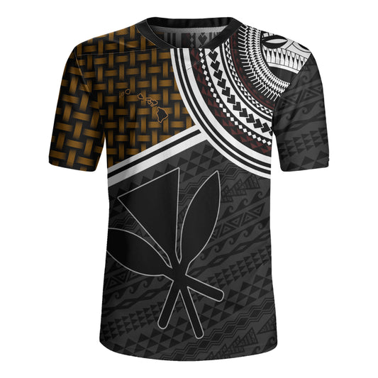 Hawaii Rugby Jersey Kanaka Maoli Lauhala Pattern Tribal Polyneisan Vintage Style