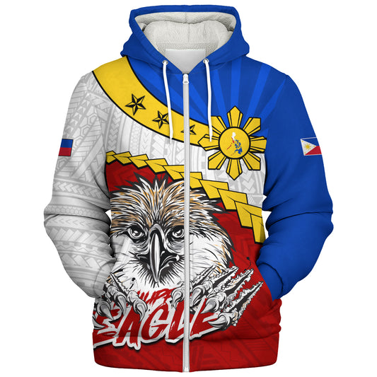 Hawaii Sherpa Hoodie Tribal Tattoo Flag Eagle Animal