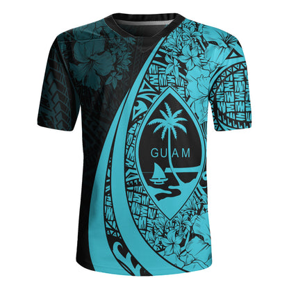 Guam Rugby Jersey Custom Hibiscus Flower Symbols Style