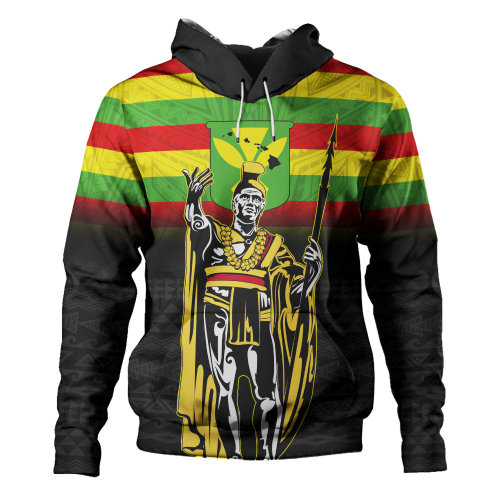Hawaii Hoodie King Kamehameha Flag Kanaka Maoli Tribal Tattoo