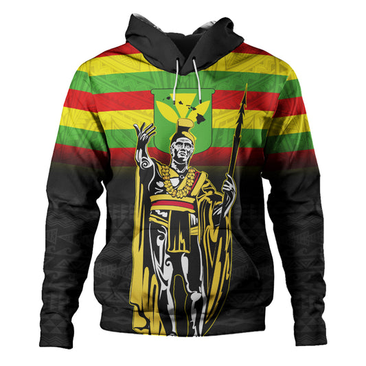 Hawaii Hoodie King Kamehameha Flag Kanaka Maoli Tribal Tattoo