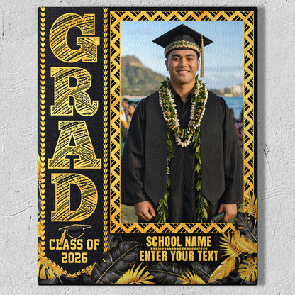 Hawaii Canvas Personalized Hawaiian Graduation Photo