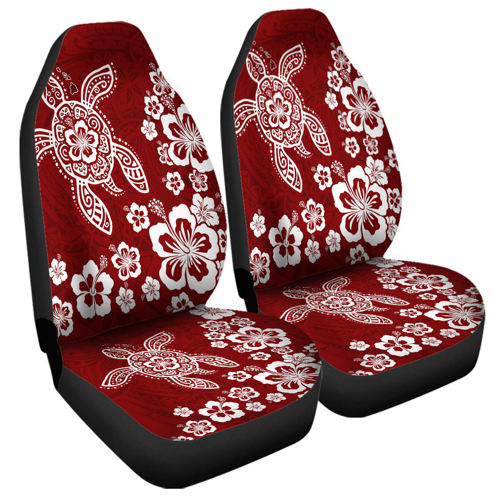 Hawaii Car Seat Covers Tribal Hibiscus Flower Graphic Turtle Tatoo