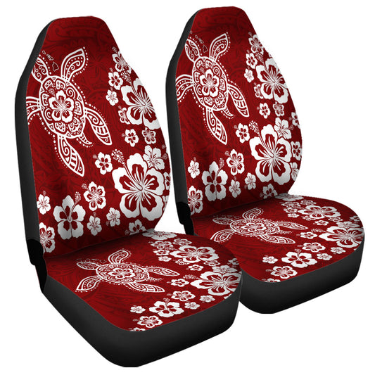 Hawaii Car Seat Covers Tribal Hibiscus Flower Graphic Turtle Tatoo