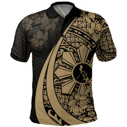 Philippines Filipinos Polo Shirt Custom National Sampaguita Flower Symbols Style