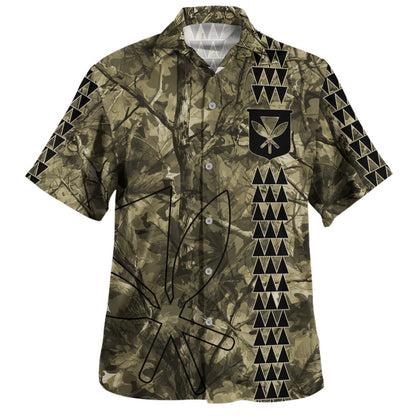 Hawaii Hawaiian Shirt Woodland Kanaka Camo Style
