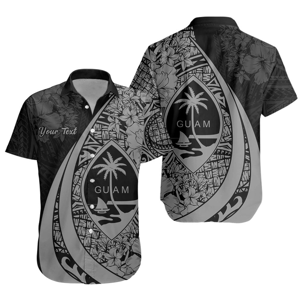 Guam Short Sleeve Shirt Custom Hibiscus Flower Symbols Style