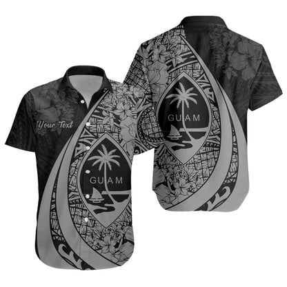 Guam Short Sleeve Shirt Custom Hibiscus Flower Symbols Style