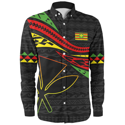 Hawaii Long Sleeve Shirt Polynesian Tribal Tattoo Ethnic Design
