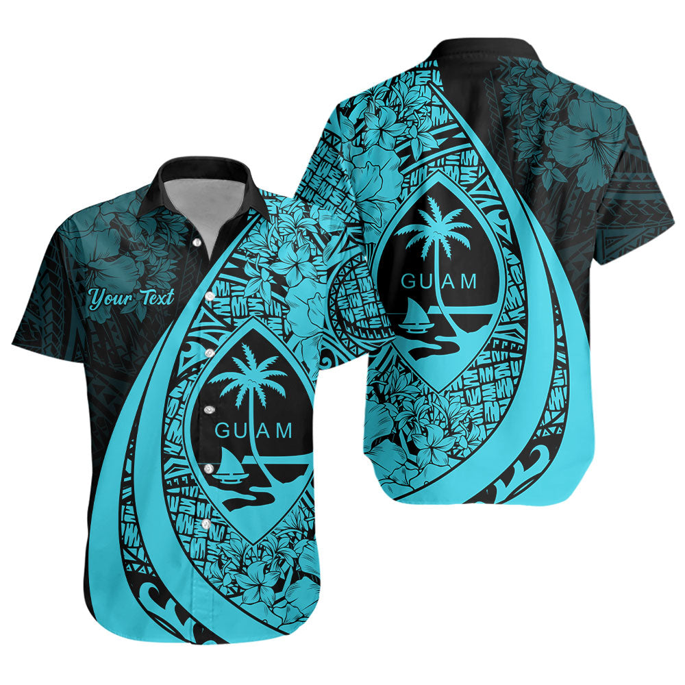 Guam Short Sleeve Shirt Custom Hibiscus Flower Symbols Style