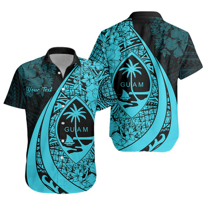 Guam Short Sleeve Shirt Custom Hibiscus Flower Symbols Style