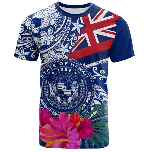Hawaii T-Shirt Flag Tribal Tropical Style
