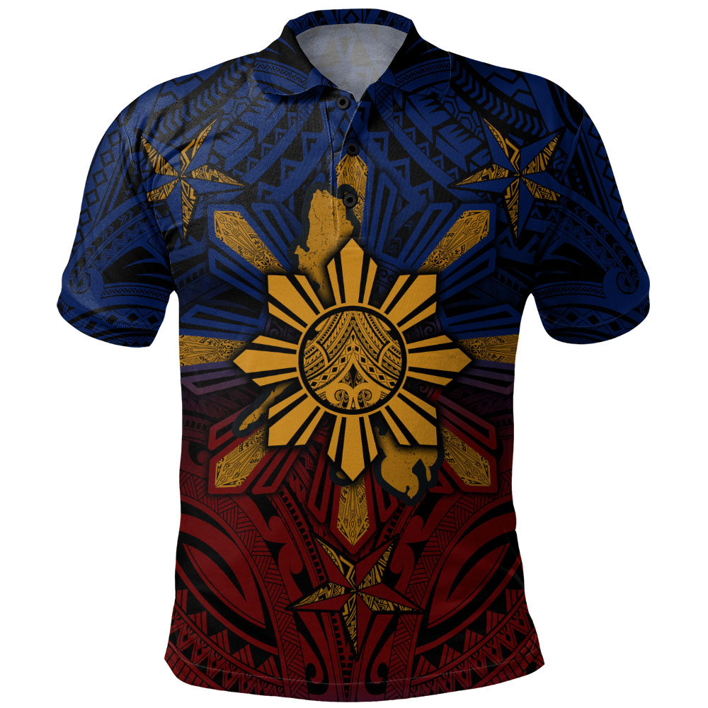 Philippines Filipinos Polo Shirt Golden Sun Islands Tribal Style