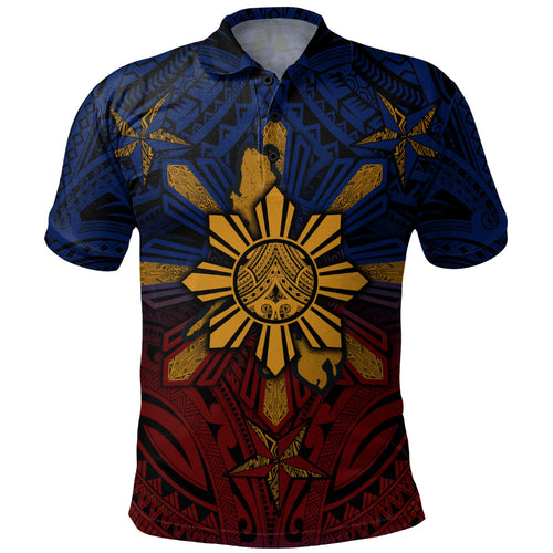 Philippines Filipinos Polo Shirt Golden Sun Islands Tribal Style