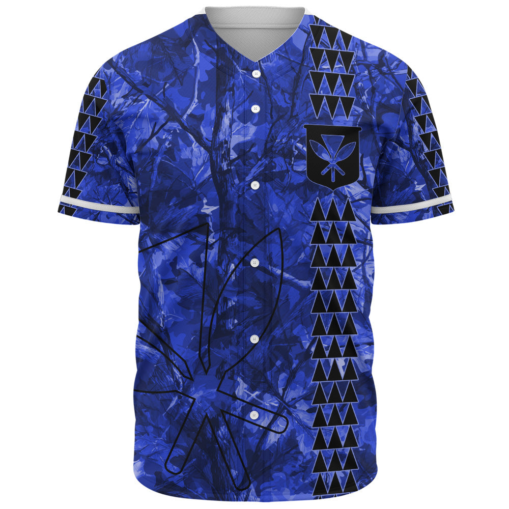 Hawaii Baseball Shirt Woodland Kanaka Camo Style