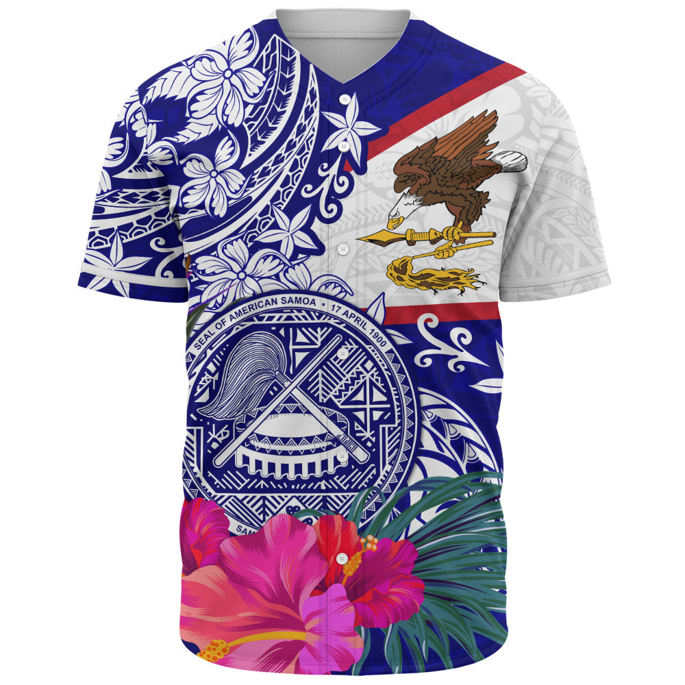 American Samoa Baseball Shirt Flag Tribal Tropical Style