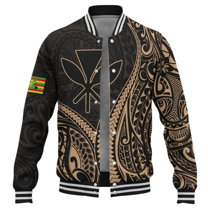 Hawaii Baseball Jacket Polynesian Tribal Tattoo Island Spirit Style