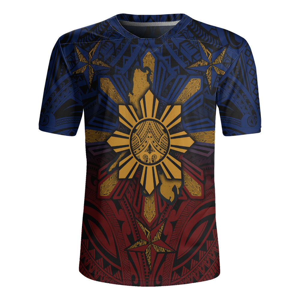 Philippines Filipinos Rugby Jersey Golden Sun Islands Tribal Style