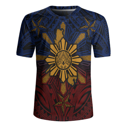 Philippines Filipinos Rugby Jersey Golden Sun Islands Tribal Style