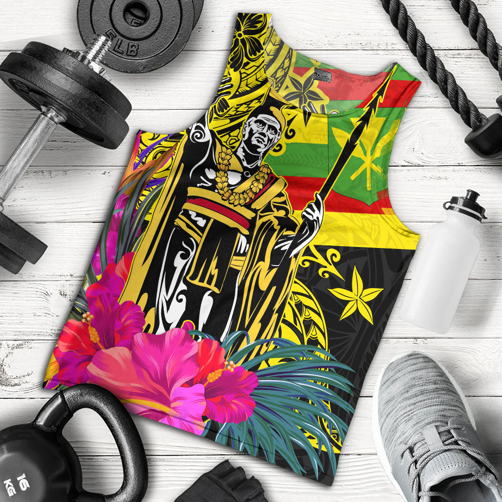 Hawaii Tank Top Kanaka Maoli King Flag Tribal Tropical Style