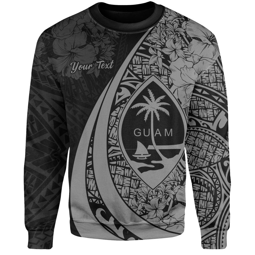 Guam Sweatshirt Custom Hibiscus Flower Symbols Style