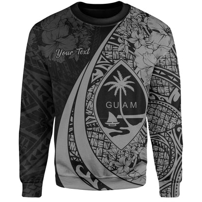 Guam Sweatshirt Custom Hibiscus Flower Symbols Style