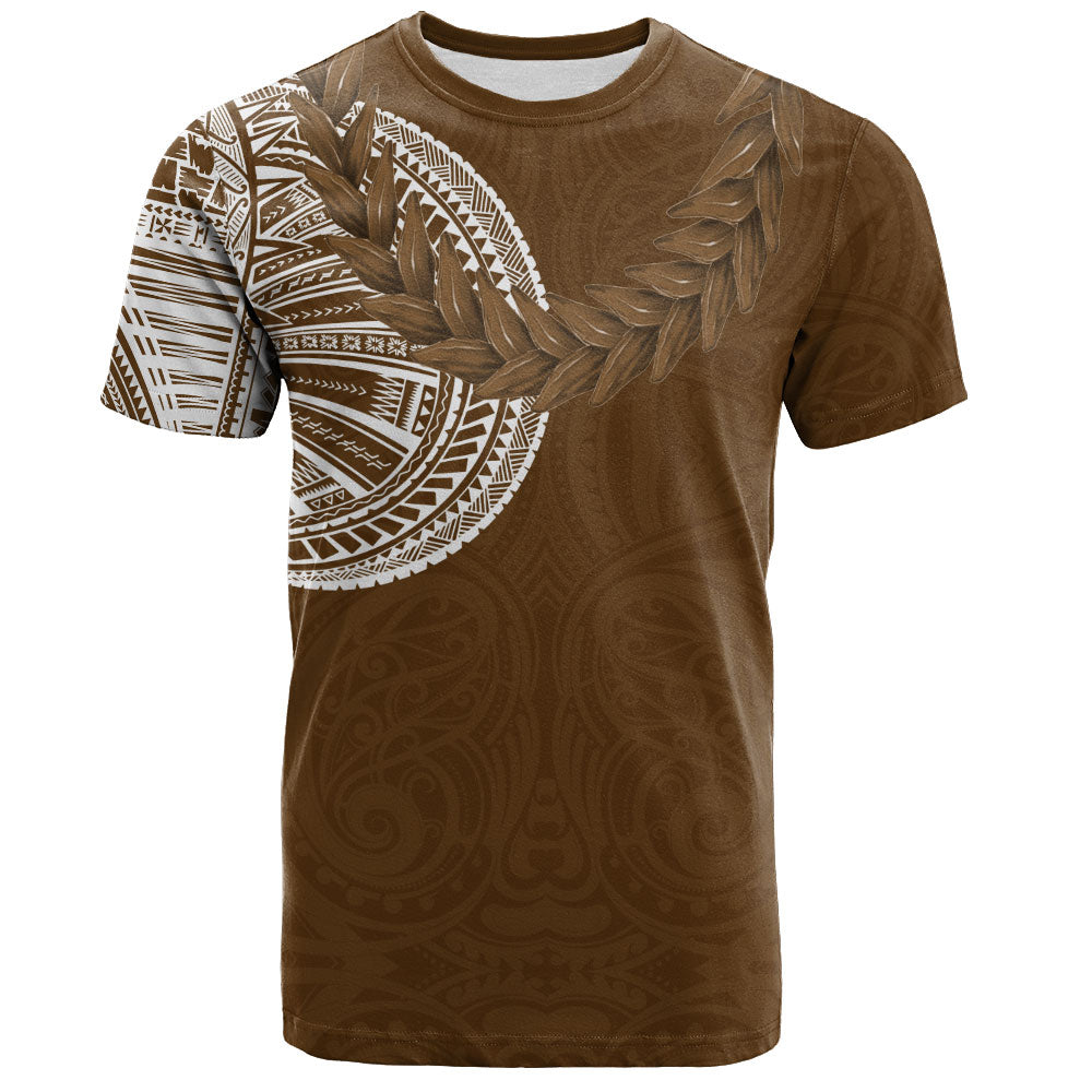 Samoa T-Shirt Tattoo Roman Reigns With Ula Fala Style Brown