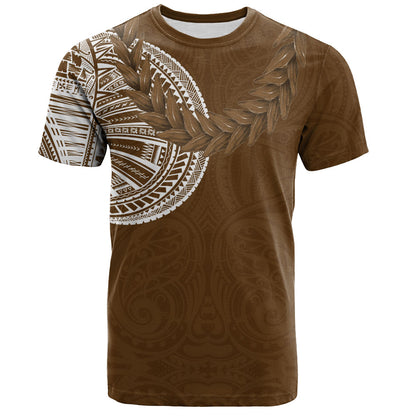 Samoa T-Shirt Tattoo Roman Reigns With Ula Fala Style Brown