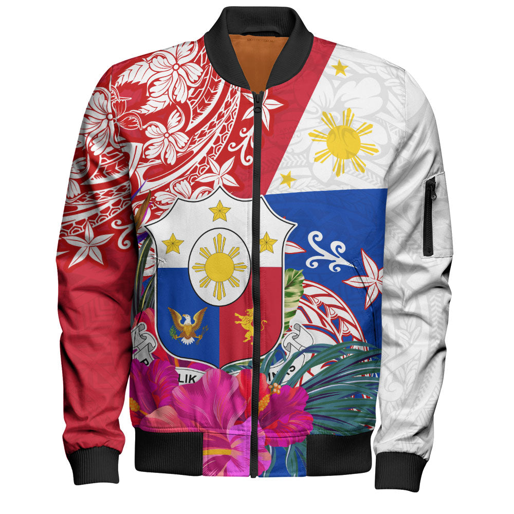 Philippines Filipinos Bomber Jacket Flag Tribal Tropical Style