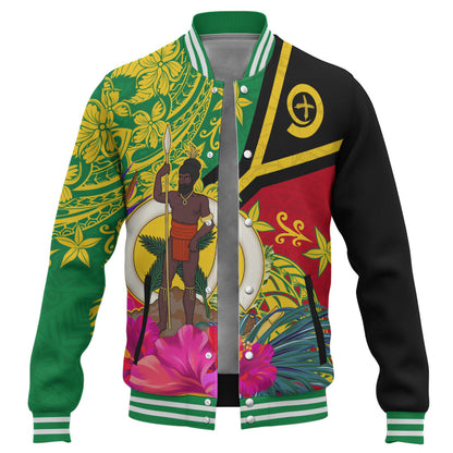 Vanuatu Baseball Jacket Flag Tribal Tropical Style