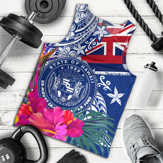 Hawaii Tank Top Flag Tribal Tropical Style